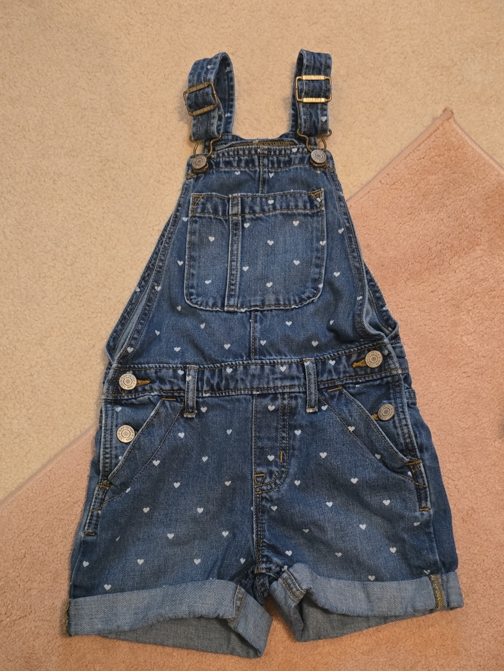 GAP Kids Denim Heart Short Overalls
